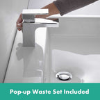 Hansgrohe Vernis Shape Single Lever Basin Mixer 70 With Isolated Water Conduction And Metal Pop-Up Waste Set Chrome