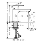 Hansgrohe Vernis Shape Single Lever Basin Mixer 100 With Isolated Water Conduction Without Waste Set Matt Black