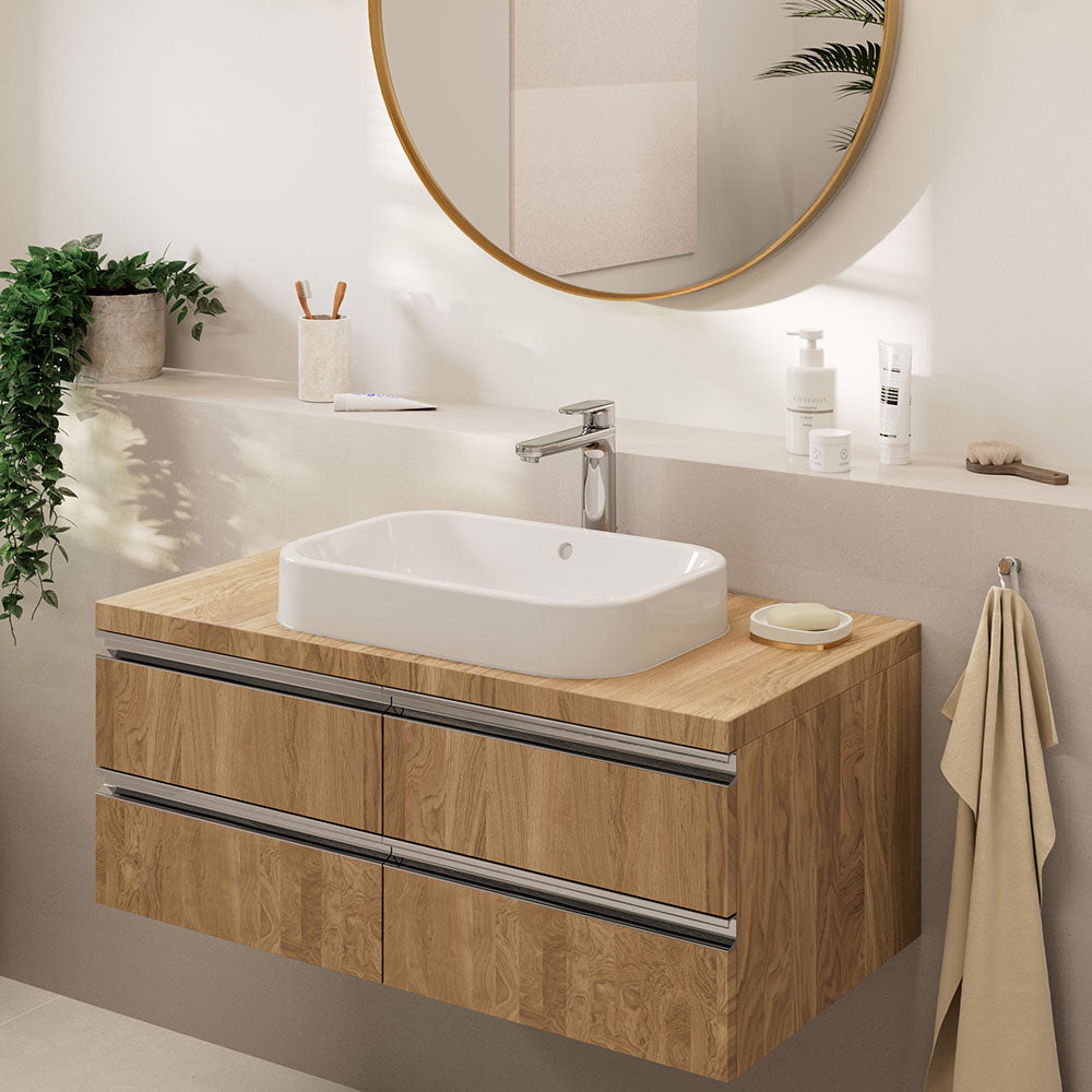 Hansgrohe Vernis Blend Single Lever Basin Mixer 190 With Isolated Water Conduction And Pop-Up Waste Set Chrome