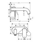 Hansgrohe Vernis Blend Single Lever Basin Mixer For Concealed Installation Wall-Mounted With Spout 2070mm Matt Black