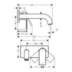 Hansgrohe Vernis Shape Single Lever Basin Mixer For Concealed Installation Wall-Mounted With Spout 2070mm Chrome