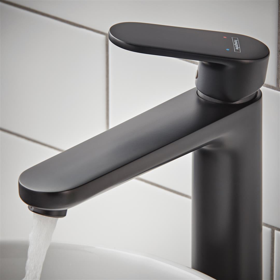 Hansgrohe Vernis Blend Single Lever Basin Mixer 190 Without Waste Set Matt Black