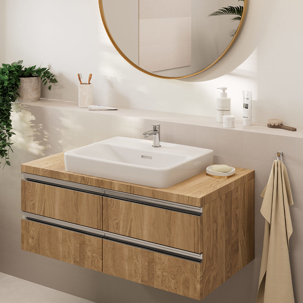 Hansgrohe Vernis Blend Pillar tap 70 with lever handle for cold water or Paire-adjusted water without waste set, Chrome