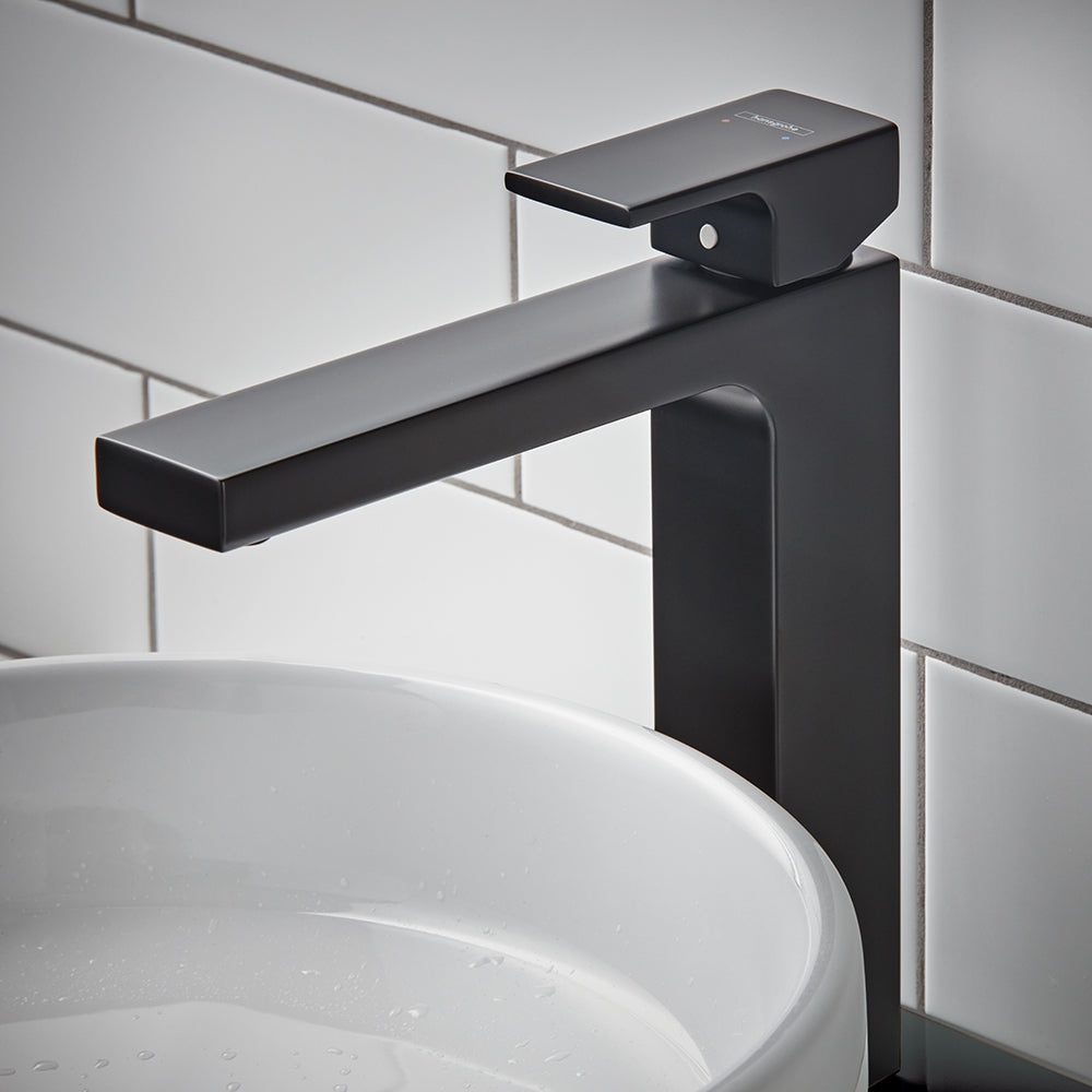 Hansgrohe Vernis Shape Single Lever Basin Mixer 190 With Isolated Water Conduction And Pop-Up Waste Set Matt Black