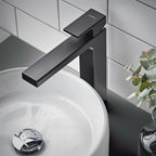 Hansgrohe Vernis Shape Single Lever Basin Mixer 190 With Isolated Water Conduction Without Waste Set Matt Black