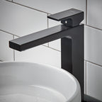 Hansgrohe Vernis Shape Single Lever Basin Mixer 190 With Isolated Water Conduction Without Waste Set Matt Black