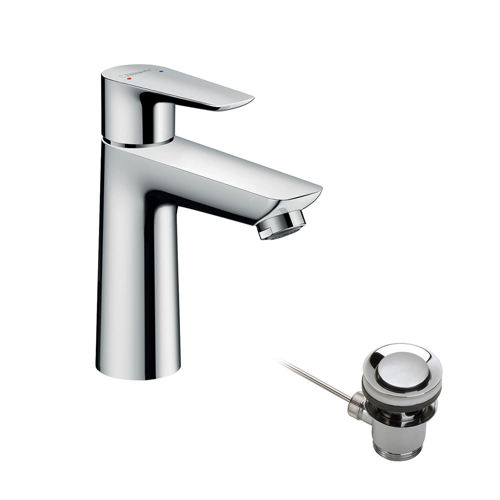 Hansgrohe Talis E Basin Mixer Tap 110 with pop-up waste set, Chrome