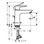 Hansgrohe Talis E Basin Mixer Tap 110 with pop-up waste set, Chrome