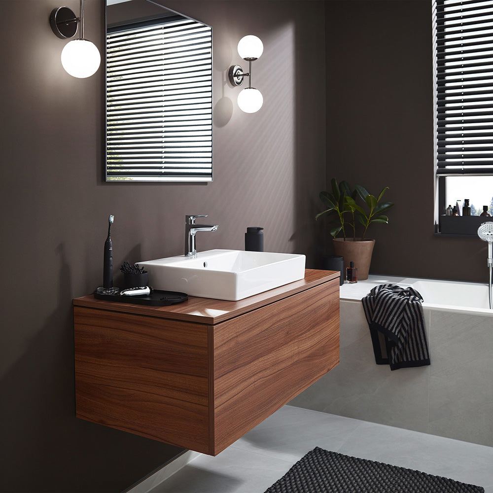 Hansgrohe Talis E Basin Mixer Tap 110 with pop-up waste set, Chrome