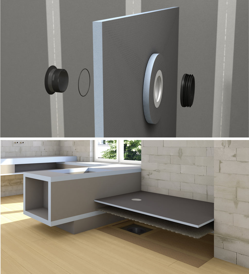 wedi Fundo channel drain substructure tray 240x240x82mm