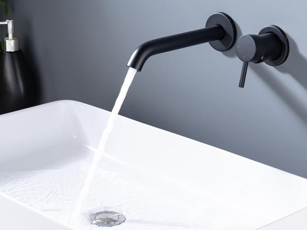 iflo Albany Wall Mounted Basin Filler - Matt Black