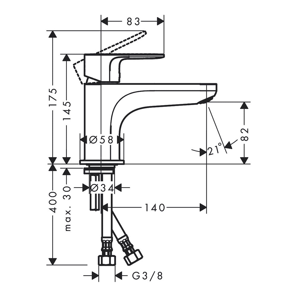 Hansgrohe Rebris S Single Lever Bath Mixer Monotrou Chrome