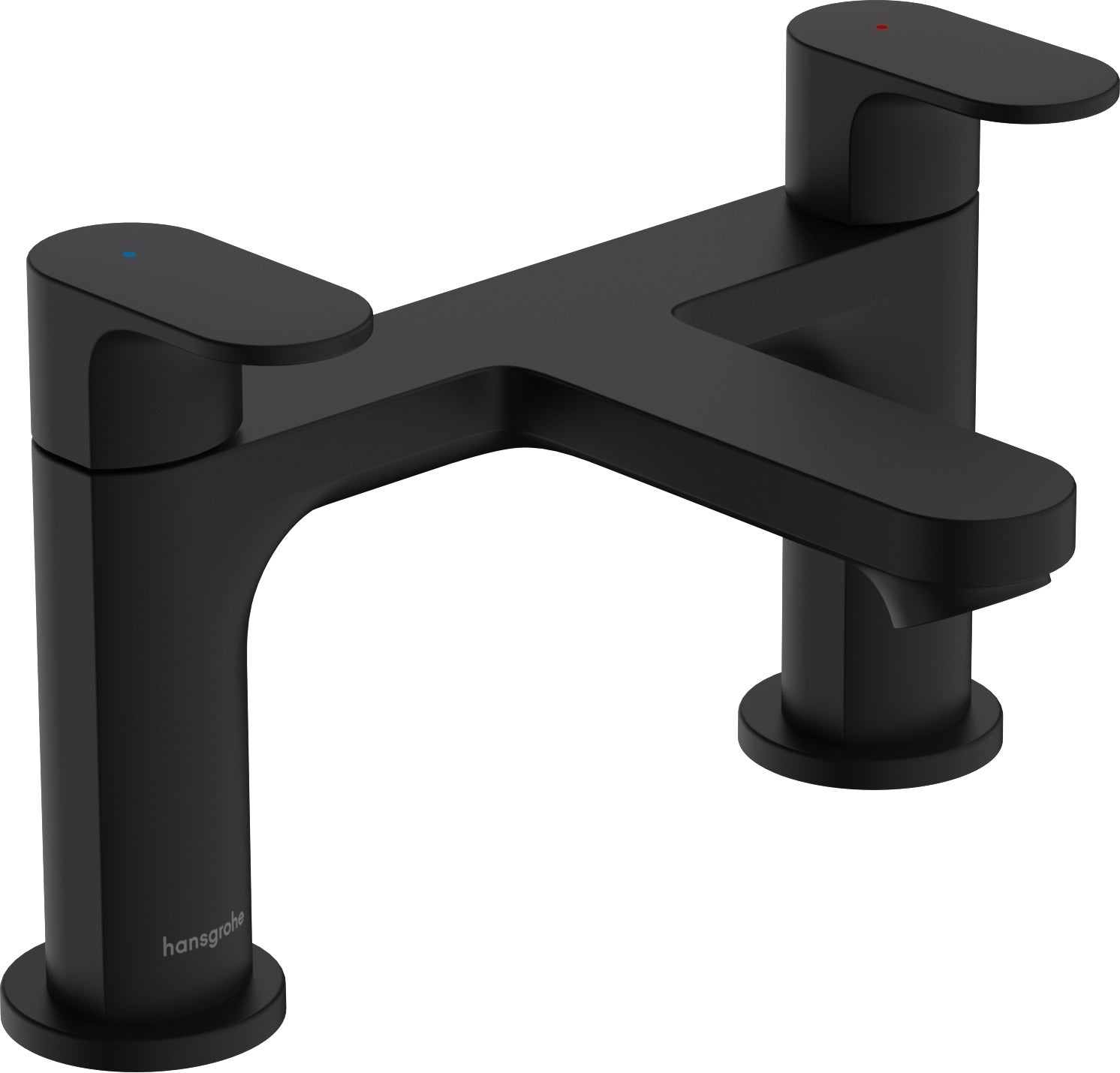 Hansgrohe Rebris S 2-Hole Rim Mounted Bath Mixer Matt Black