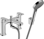 Hansgrohe Rebris S 2-Hole Rim Mounted Bath Mixer With Diverter Valve And Vernis Blend Hand Shower Vario () Chrome