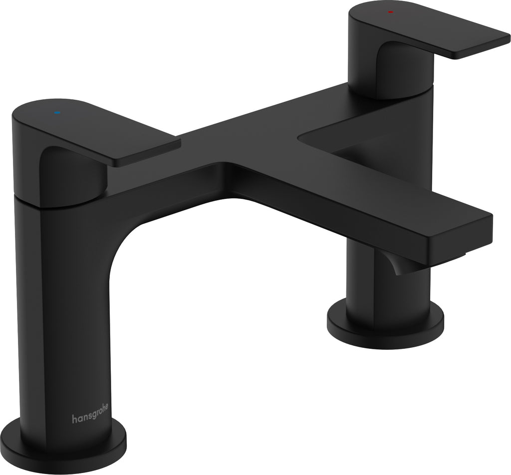 Hansgrohe Rebris E 2 Taphole Rim Mounted Bath Mixer Tap Matt Black