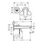 Hansgrohe Rebris S Single Lever Basin Mixer For Concealed Installation Wall-Mounted With Spout 200mm Chrome