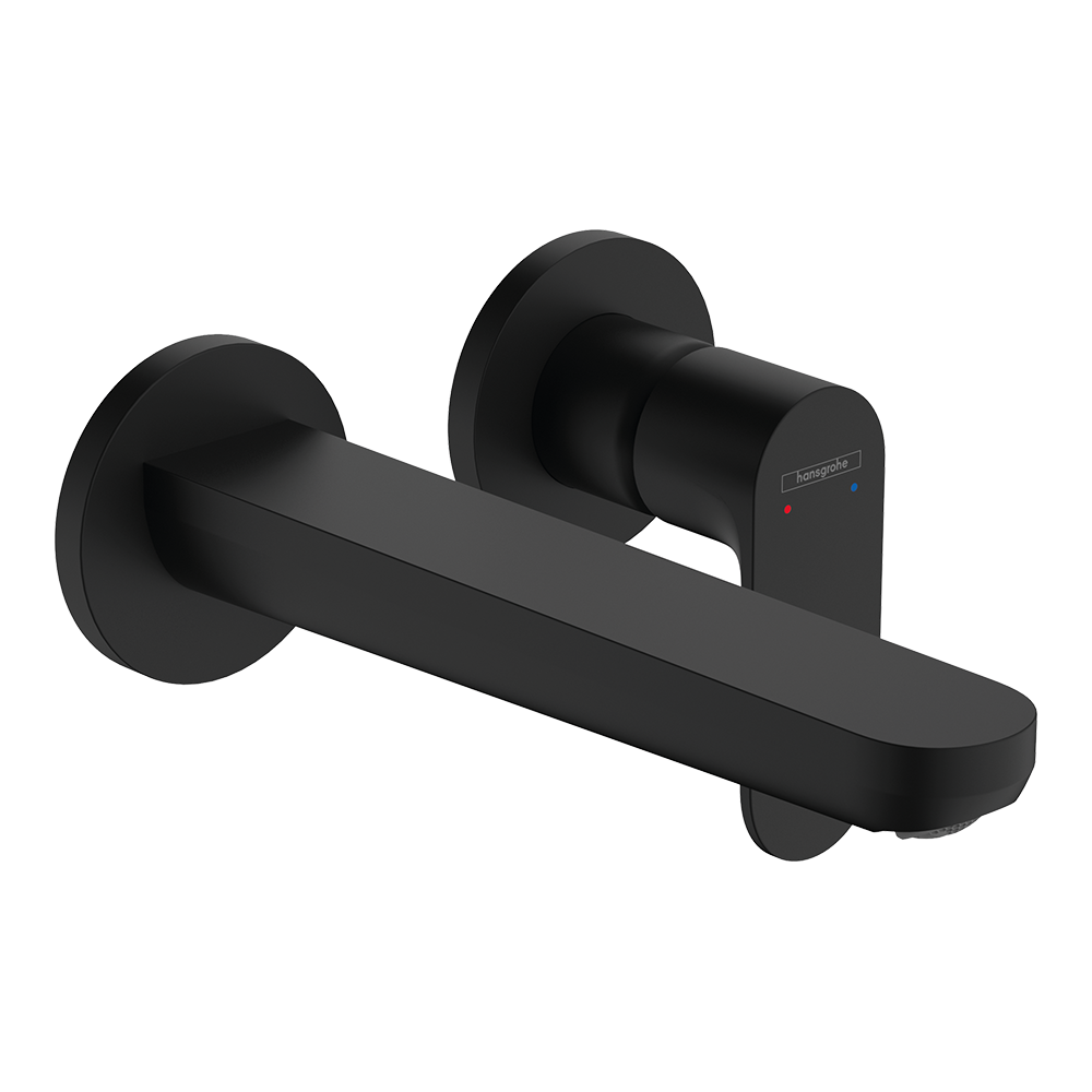 Hansgrohe Rebris S Single Lever Basin Mixer For Concealed Installation Wall-Mounted With Spout 200mm Matt Black