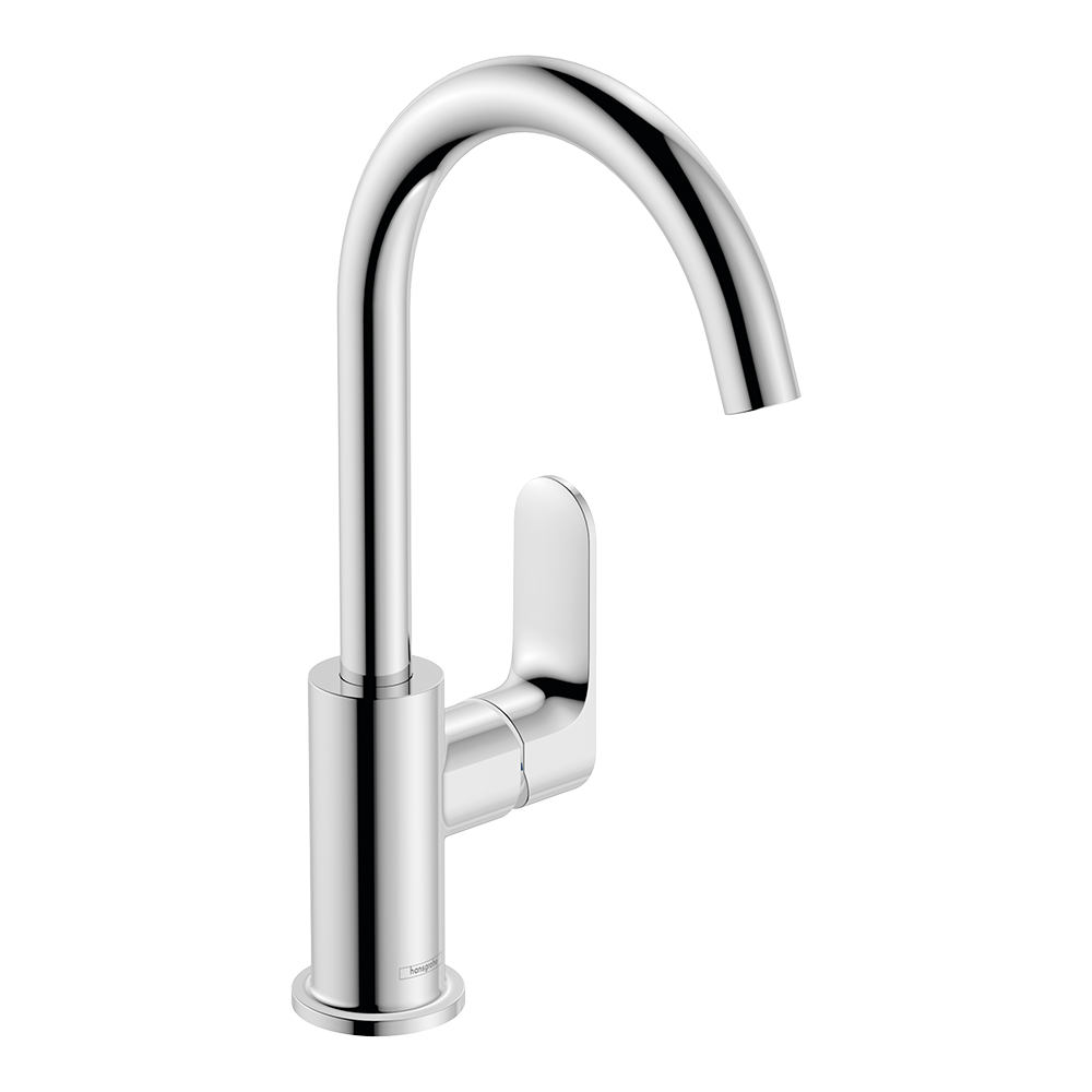 Hansgrohe Rebris S Single Lever Basin Mixer 210 With Swivel Spout And Pop-Up Waste Set Chrome