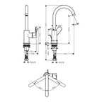 Hansgrohe Rebris S Single Lever Basin Mixer 210 With Swivel Spout And Pop-Up Waste Set Chrome