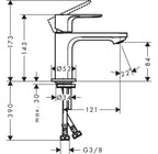 Hansgrohe Rebris E Single Lever Basin Mixer Tap 80 Coolstart Without Waste Set Matt Black