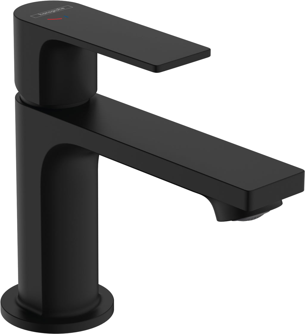 Hansgrohe Rebris E Single Lever Basin Mixer Tap 80 Coolstart Without Waste Set Matt Black