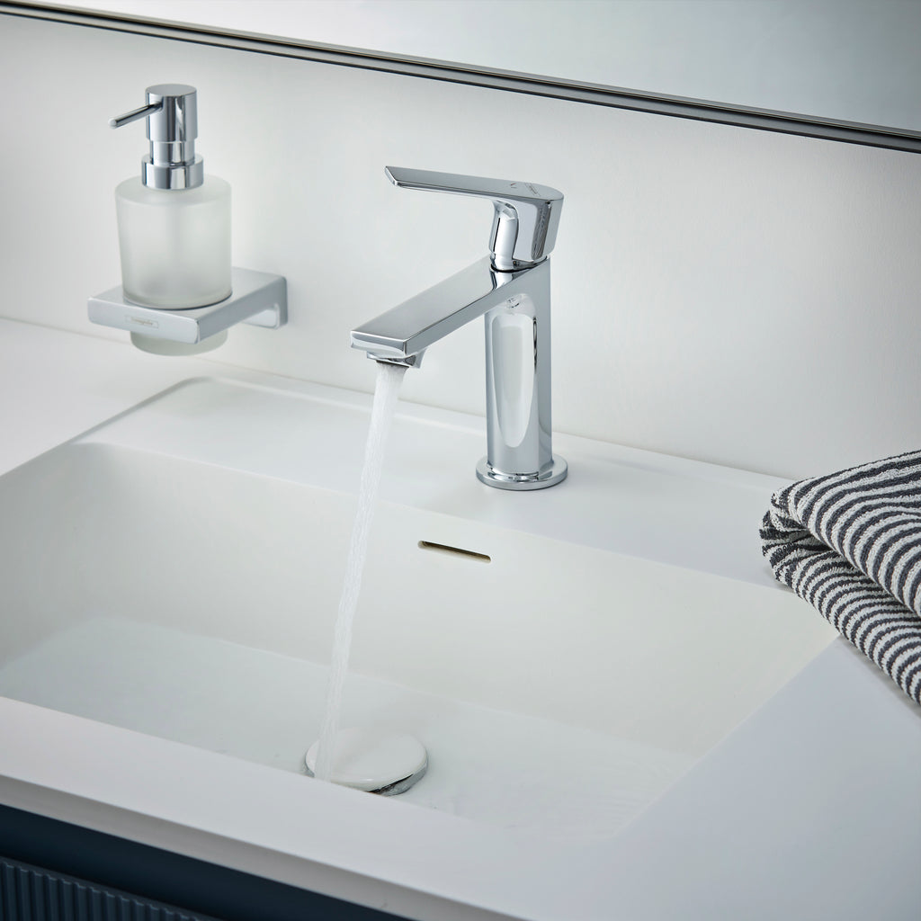 Hansgrohe Rebris E Single Lever Basin Mixer 110 Coolstart Without Waste Set Chrome