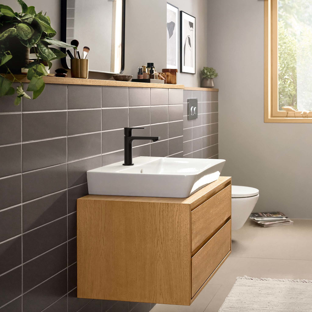 Hansgrohe Rebris E Single Lever Basin Mixer 110 Coolstart Without Waste Set Matt Black