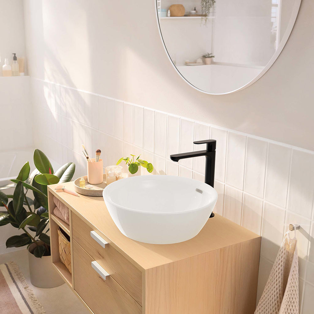 Hansgrohe Rebris S Single Lever Basin Mixer 240 Coolstart Ecosmart+ For Wash Bowls With Pop-Up Waste Set Matt Black