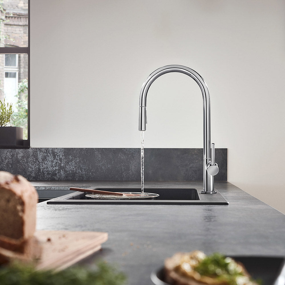 Hansgrohe Talis M54 Kitchen Mixer Tap 210, pull-out sPairay, 2jet, Chrome