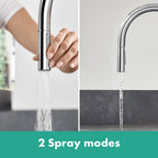 Hansgrohe Talis M54 Kitchen Mixer Tap 210, pull-out sPairay, 2jet, Chrome