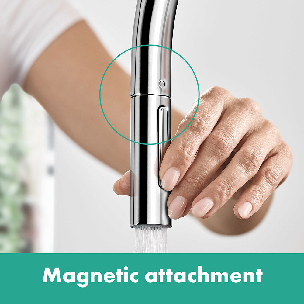 Hansgrohe Talis M54 Kitchen Mixer Tap 210, pull-out sPairay, 2jet, Chrome