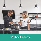 Hansgrohe Talis M54 Kitchen Mixer Tap 210, pull-out sPairay, 2jet, Matt Black