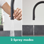 Hansgrohe Talis M54 Kitchen Mixer Tap 210, pull-out sPairay, 2jet, Matt Black