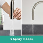 Hansgrohe Talis M54 Kitchen Mixer Tap 210, pull-out sPairay, 2jet, Stainless Steel Stainless Steel Finish