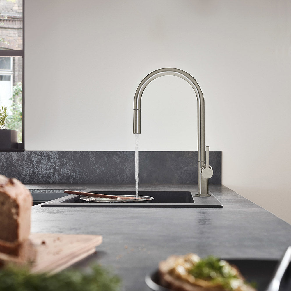 Hansgrohe Talis M54 Kitchen Mixer Tap 210, pull-out spout, 1jet, Stainless Steel Stainless Steel Finish