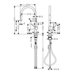 Hansgrohe Talis M54 Kitchen Mixer Tap 210, pull-out spout, 1jet, Stainless Steel Stainless Steel Finish