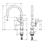 Hansgrohe Talis M54 Kitchen Mixer Tap 220, 1jet, Matt Black