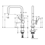 Hansgrohe Talis M54 Kitchen Mixer Tap U 220, 1jet, Stainless Steel Stainless Steel Finish