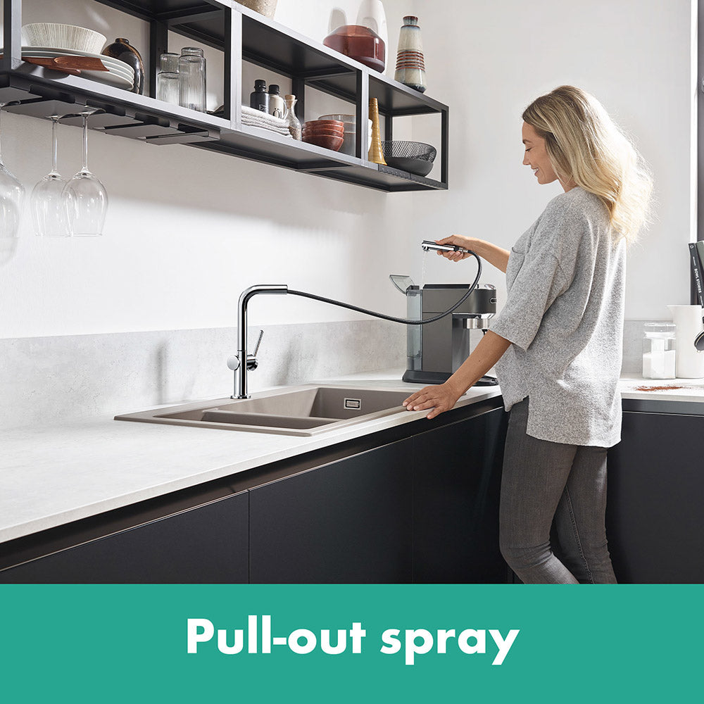 Hansgrohe Talis M54 Kitchen Mixer Tap 270, pull-out spout, 1jet, sBox, Chrome