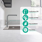 Hansgrohe Talis M54 Kitchen Mixer Tap 270, 1jet, Chrome