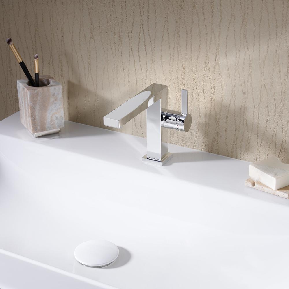 Hansgrohe Tecturis E Basin Mixer Tap 110 Fine CoolStart EcoSmart+ with push-open waste set, Chrome
