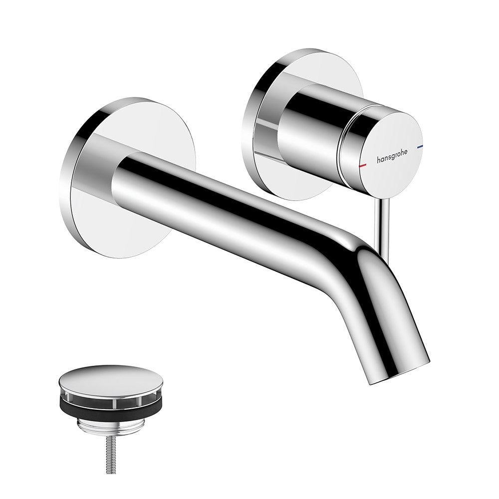 Hansgrohe Tecturis S Basin Mixer Tap for concealed installation wall-mounted EcoSmart+ with spout 16,5 cm, Chrome
