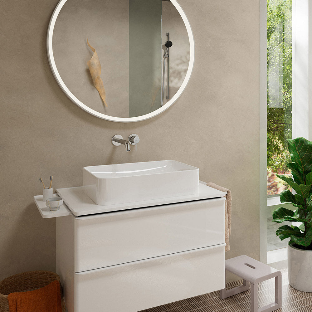 Hansgrohe Tecturis S Basin Mixer Tap for concealed installation wall-mounted EcoSmart+ with spout 16,5 cm, Chrome