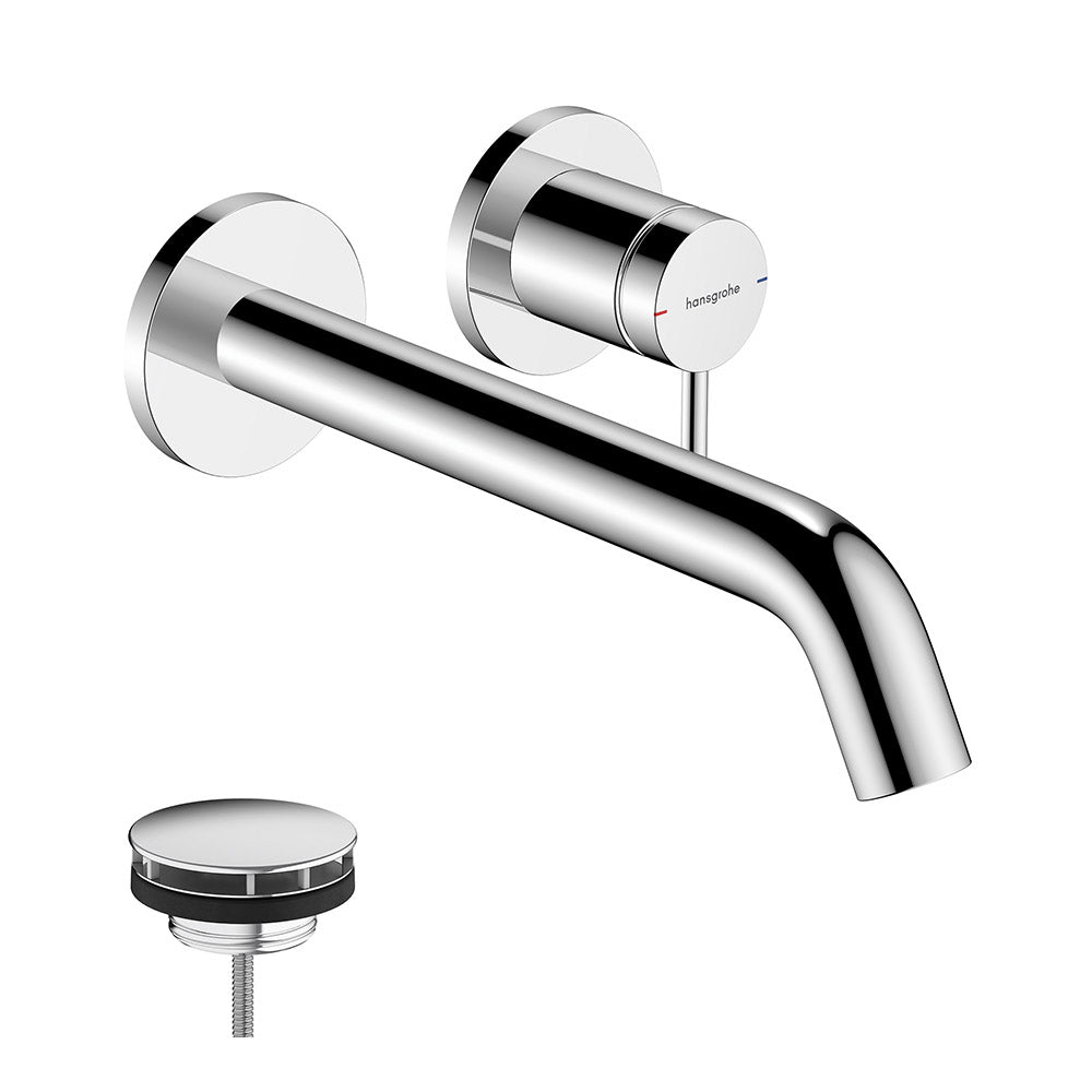 Hansgrohe Tecturis S Basin Mixer Tap for concealed installation wall-mounted EcoSmart+ with spout 22,5 cm, Chrome