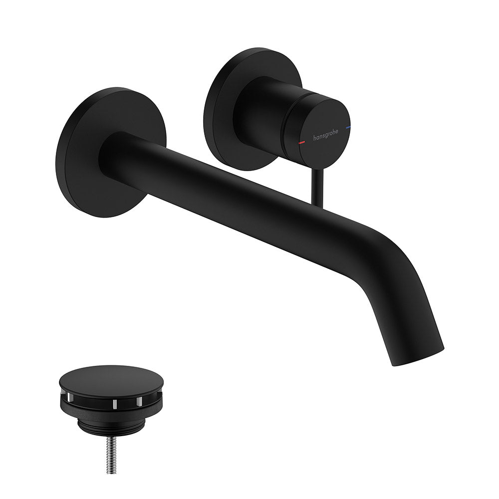 Hansgrohe Tecturis S Basin Mixer Tap for concealed installation wall-mounted EcoSmart+ with spout 22,5 cm, Matt Black