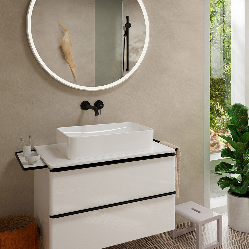 Hansgrohe Tecturis S Basin Mixer Tap for concealed installation wall-mounted EcoSmart+ with spout 22,5 cm, Matt Black