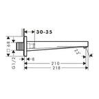 Hansgrohe Tecturis E Bath spout, Chrome