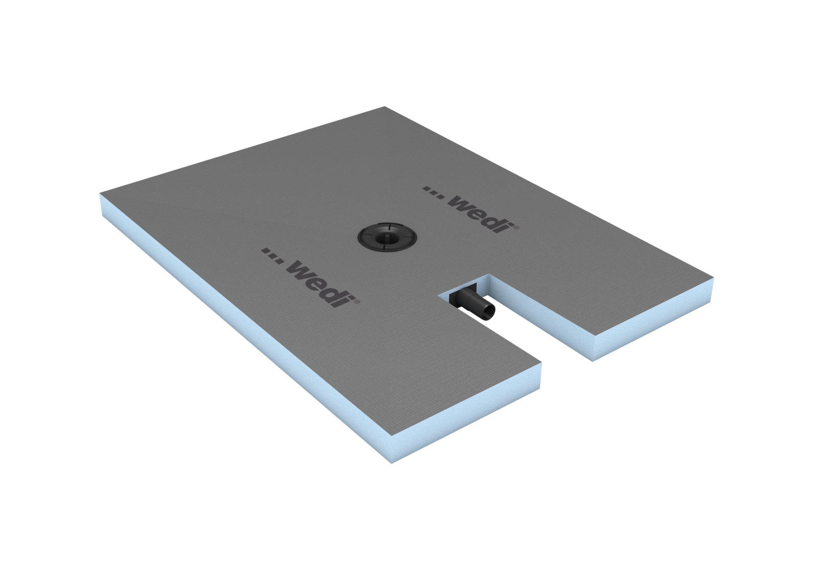 wedi Fundo Plano complete shower tray short side connection 1200x900x65mm