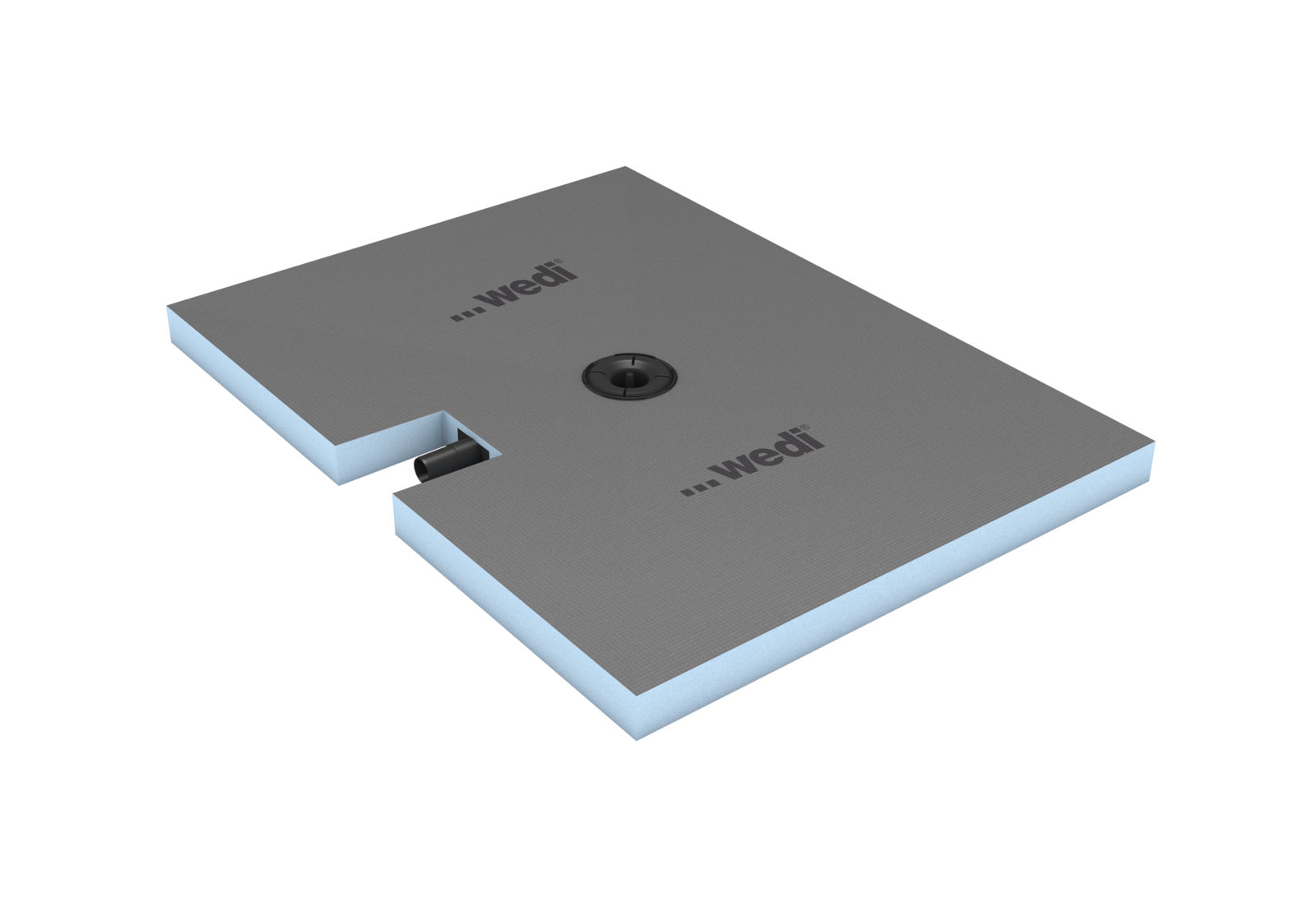 wedi Fundo Plano complete shower tray long side connection 1200x900x65mm