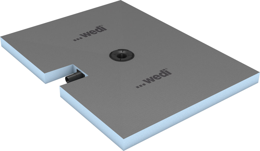 wedi Fundo Plano complete shower tray long side connection 1200x900x65mm